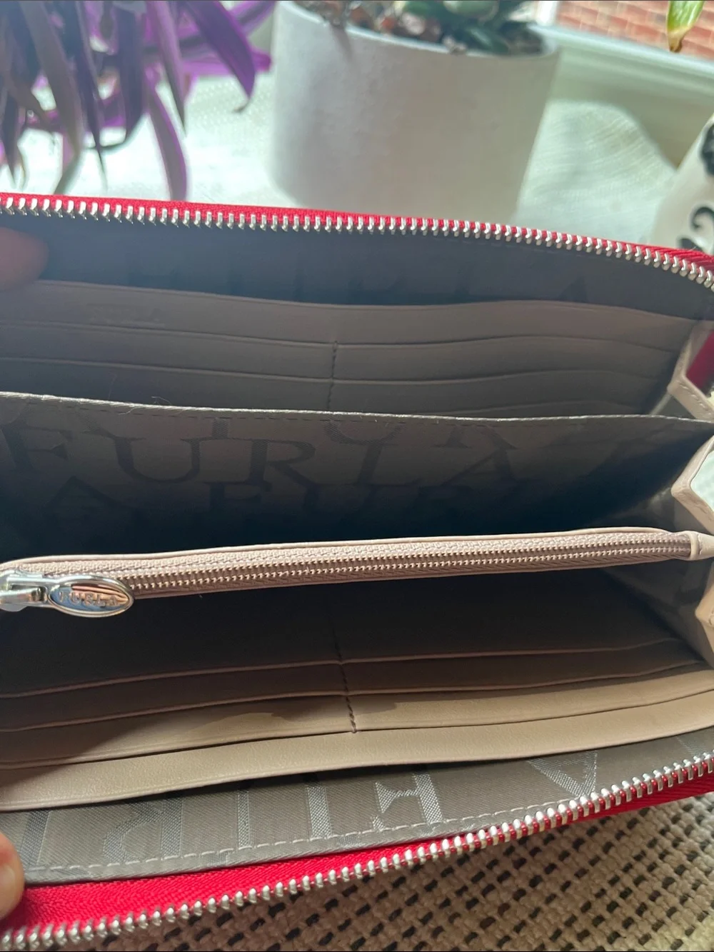 Furla Zip-Around Wristlet Wallet with Bow Accent